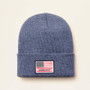 ARIAT Ariat Men's Denim Heather Rebar American Flag Patch Beanie 