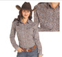 PANHANDLE SLIM Rock & Roll Denim Panhandle Slim Women's Orange Paisley Print Shirt 