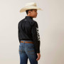 ARIAT Ariat Boy's Black Team Logo Twill Classic Fit Shirt  ARIAT Ariat Boy's Black Team Logo Twill Classic Fit Shirt