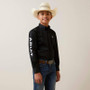 ARIAT Ariat Boy's Black Team Logo Twill Classic Fit Shirt  ARIAT Ariat Boy's Black Team Logo Twill Classic Fit Shirt