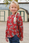 CINCH Cinch Cruel Girl's Red Horse Print Long Sleeve Shirt 