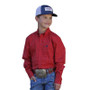 CINCH Cinch Boy's Red Match Dad Money Print Button Down Western Shirt  CINCH Cinch Boy's Red Match Dad Money Print Button Down Western Shirt