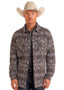 PANHANDLE SLIM Rock & Roll Denim Panhandle Slim Men's Charcoal Aztec Jacquard Shacket 