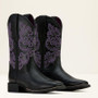 ARIAT Ariat Women's Black Deertan Round Up Wide Square Toe Stretch Fit Western Boot 