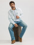 WRANGLER Wrangler Men's White Stonewash Vintage Inspired Western Snap Workshirt 