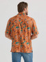 WRANGLER Wrangler Men's Aloha Orange Coconut Cowboy Snap Front Camp Shirt 