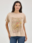 WRANGLER Wrangler Women's Beige Comet Wash Western Graphic Tee 
