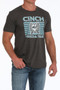 CINCH Cinch Men's Charcoal Tried & True Graphic Logo T Shirt 
