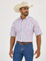 WRANGLER Wrangler Men's Red Blue Plaid George Strait Button Down Shirt 