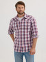 WRANGLER Wrangler Men's Red Ombre Plaid Retro Premium Western Snap Plaid Shirt  WRANGLER Wrangler Men's Red Ombre Plaid Retro Premium Western Snap Plaid Shirt
