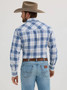 WRANGLER Wrangler Men's Navy Plaid Retro Sawtooth Snap Pocket Western Shirt 