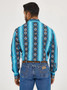 WRANGLER Wrangler Men's Sea Salt Blue Checotah Western Snap Printed Shirt  WRANGLER Wrangler Men's Sea Salt Blue Checotah Western Snap Printed Shirt