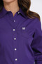 CINCH Cinch Women's Purple Solid Button Down Western Shirt 
