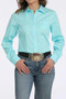 CINCH Cinch Women's Turquoise Solid Button Down Western Shirt 