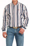 CINCH Cinch Men's Navy Striped Button Down Western Shirt 