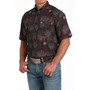 CINCH Cinch Men's Black Button Down Performance Stretch Firework Shirt 