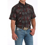 CINCH Cinch Men's Black Button Down Performance Stretch Firework Shirt 
