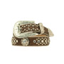 M & F Nocona Blazin Roxx Women's Brown Crystals Conchos Leather Belt 