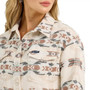 WRANGLER Wrangler Women's Cream Multi Jacquard Aztec Long Sleeve Shacket 