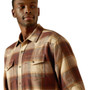 ARIAT Ariat Men's Brown Hudson Retro Fit Long Sleeve Button Up Tall Shirt 