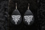 M & F M&F Western Silver Strike Women's Black Boot Stitch Earrings 