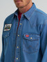 WRANGLER Wrangler Coors Men's Stonewash Blue Denim Western Shirt 