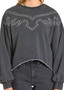 PANHANDLE SLIM Rock & Roll Denim Panhandle Slim Women's Black Embroidered Sweatshirt  PANHANDLE SLIM Rock & Roll Denim Panhandle Slim Women's Black Embroidered Sweatshirt