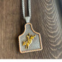 M & F Silver Strike Ear Tag Bullrider Rodeo Western Necklace 