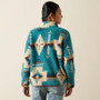 ARIAT Ariat Women's Turquoise Agave Southwestern Print Berber Snap Pullover  ARIAT Ariat Women's Turquoise Agave Southwestern Print Berber Snap Pullover