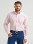 Wrangler Men's Pink Ministripe Bucking Cancer Button Down Shirt