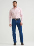 Wrangler Men's Pink Ministripe Bucking Cancer Button Down Shirt