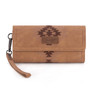 MONTANA WEST Montana West Wrangler Women's Brown Aztec Embroidered Wallet/Wristlet 