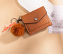 MONTANA WEST Montana West Wrangler Brown Tri-Fold Wallet With Keyring Pom Pom 