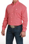 CINCH Cinch Men's Red Weave Geometric Print Button Down Shirt  CINCH Cinch Men's Red Weave Geometric Print Button Down Shirt