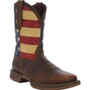 DURANGO COWBOY BOOTS Durango Men's Brown Rebel Patriotic Pull On Western USA Flag Cowboy Boot 