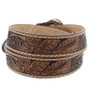 TONY LAMA Tony Lama Men's Tan & Dark Brown Floral Tooled Leather Belt 