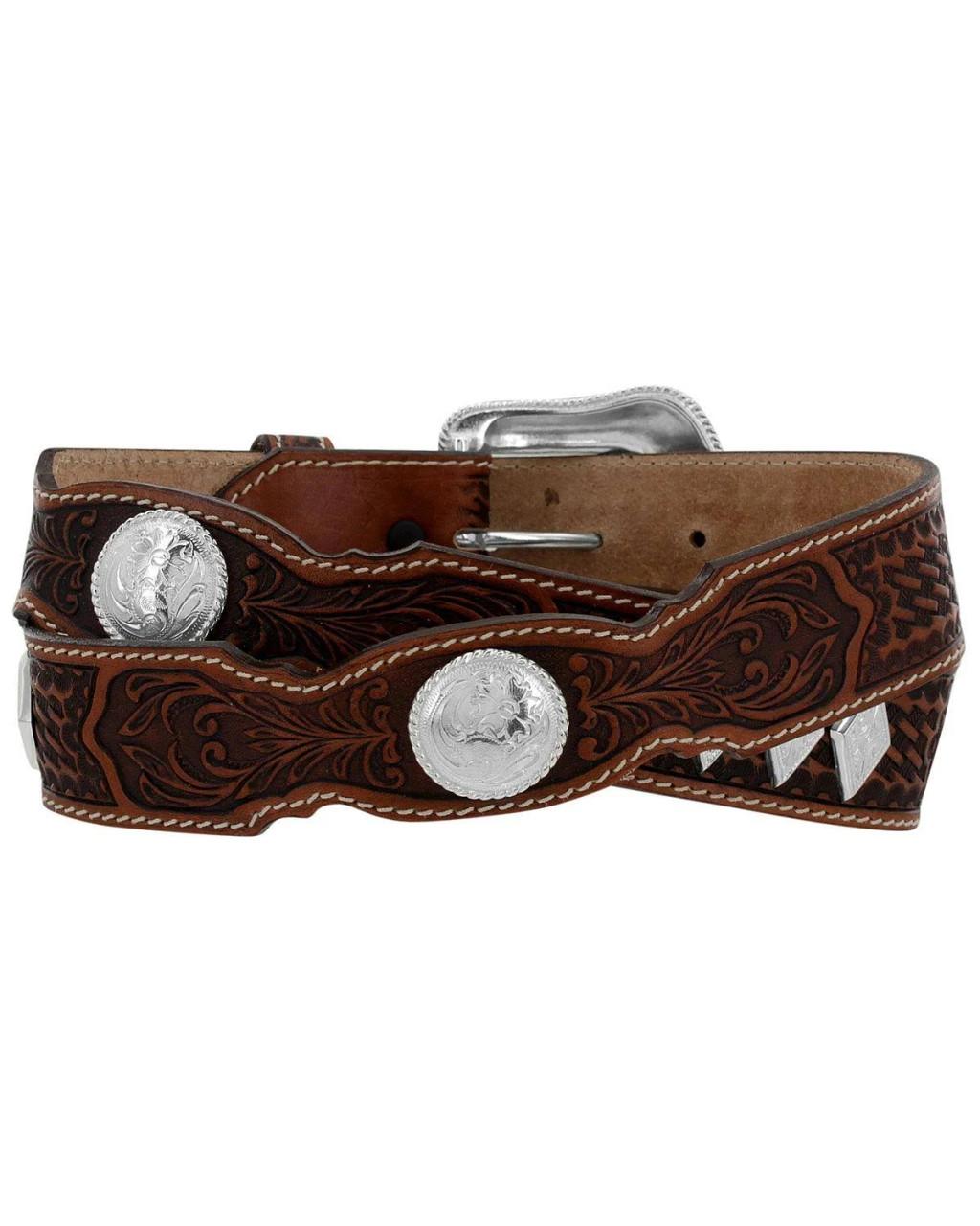 Tony Lama Men Tan Stillwater Creek Leather Belt | JW Stores display picture 3