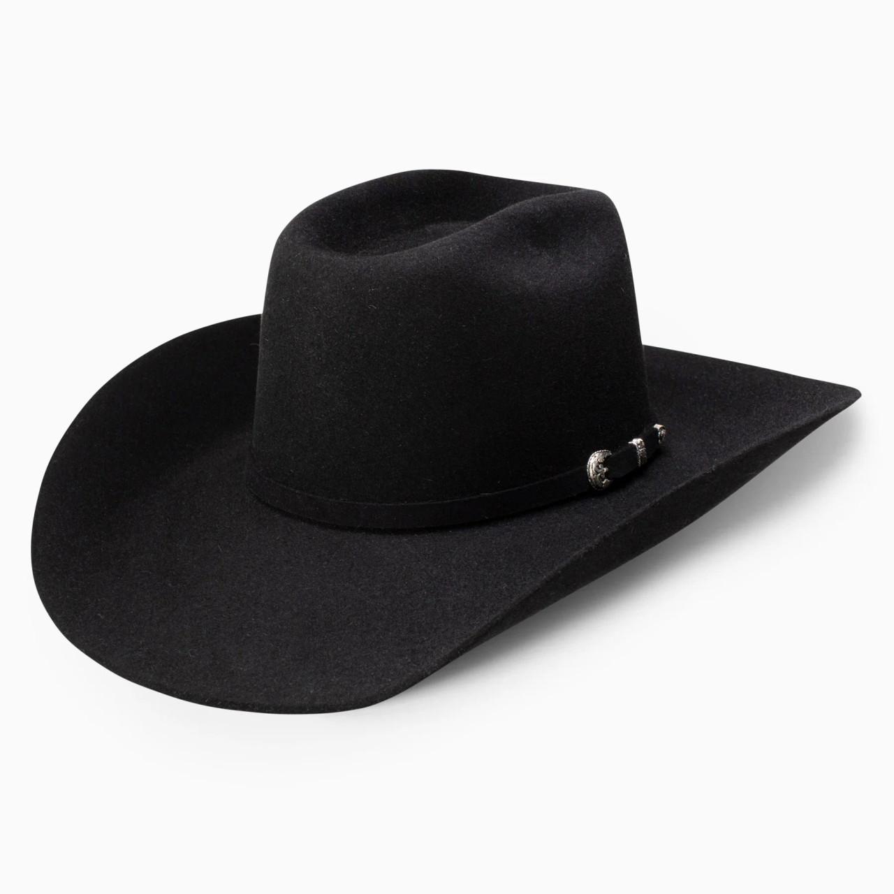 VTG Cowboy Hat Black Resistol Ranch Cowboy Felt #041‎ f1 8305 7 *See Measurement Resistol Black Gold 20X Felt Cowboy Hat - Black - Langstons main image 4