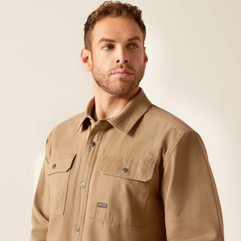 Ariat Men's Khaki Rebar Canvas Shirt Jacket | JW Stores