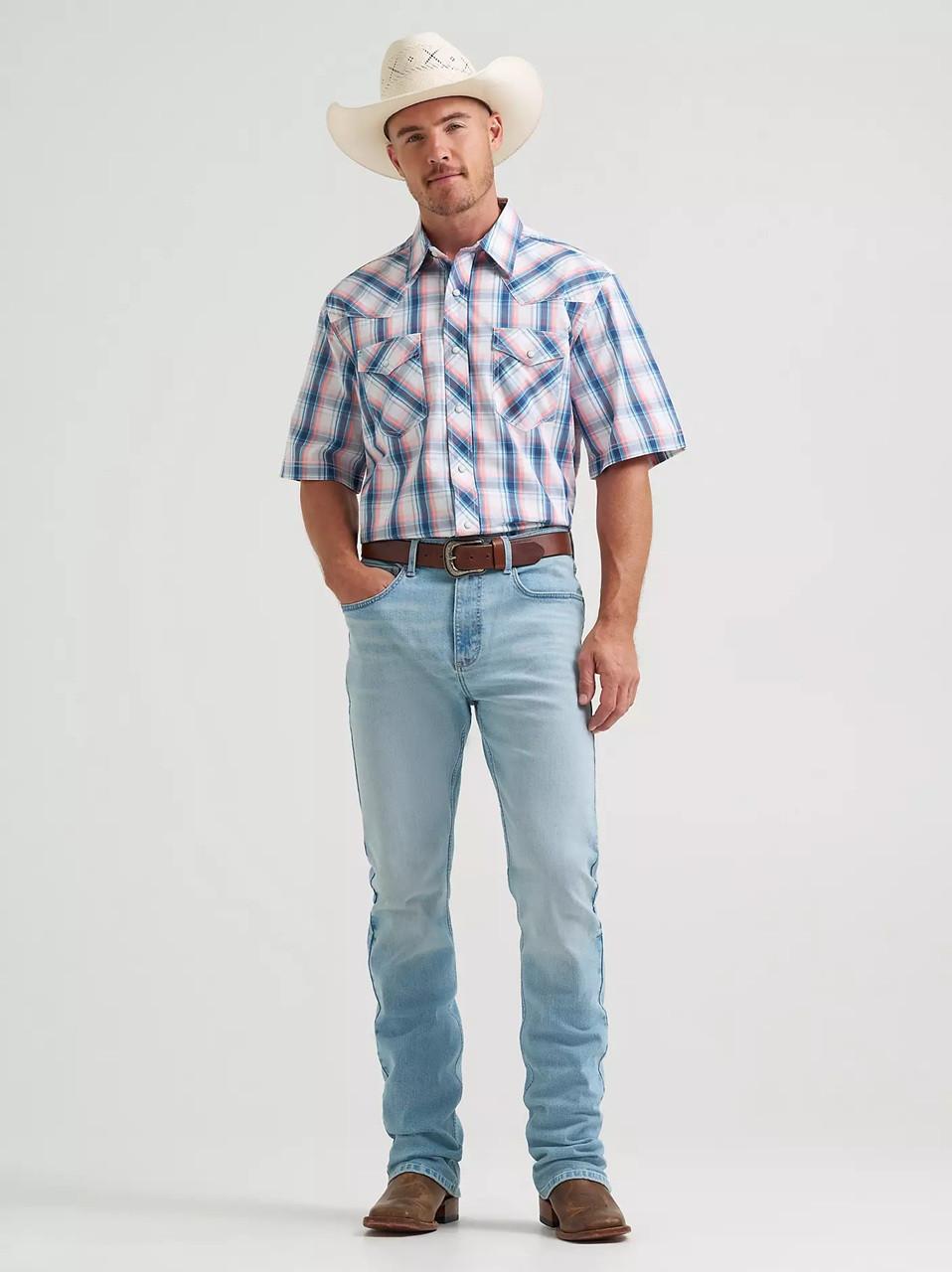 Wrangler Men's Peach Sky 20X Competition Advanced Comfort Western