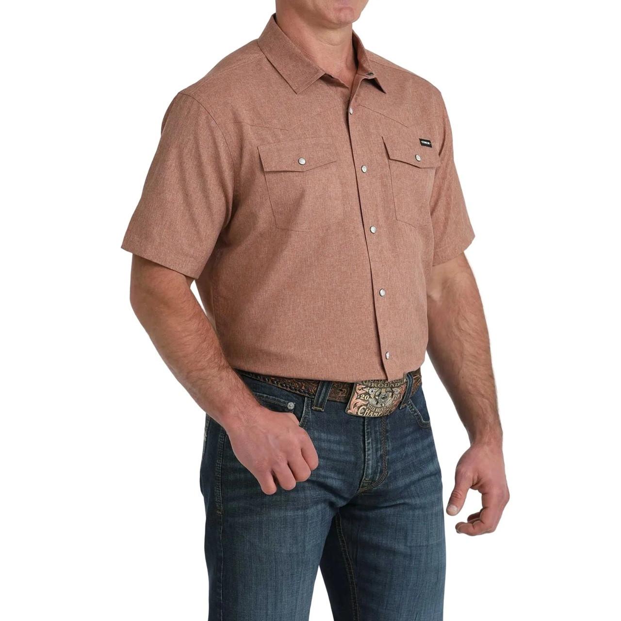Cinch Men's Brown Pearl Snap Camp Shirt | JW Stores