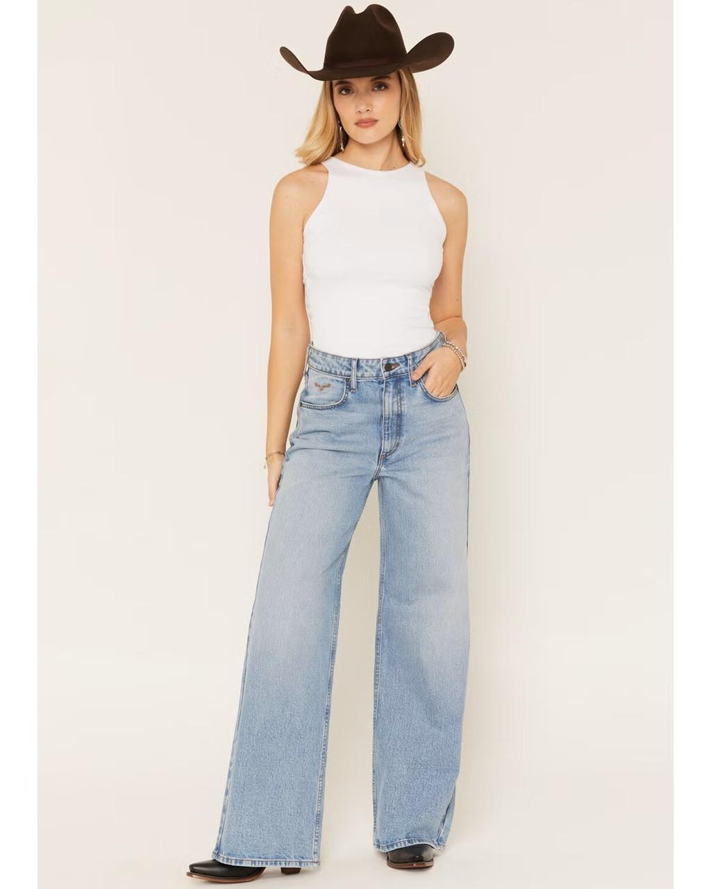 Kimes Ranch Women's Zoey High Rise Wide Jean Light Wash