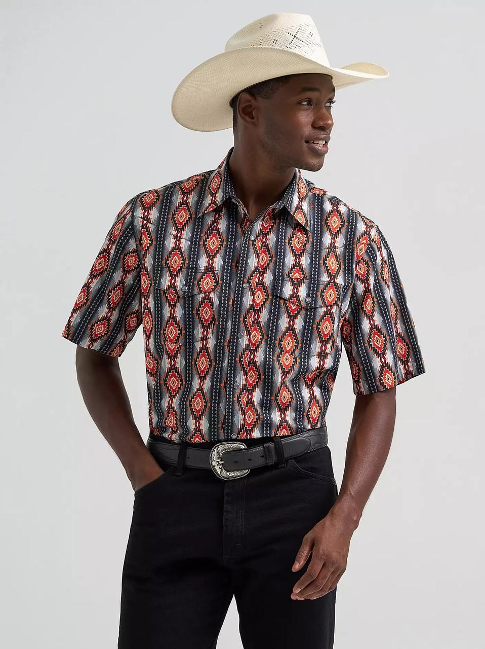 Wrangler Men's Checotah Short Sleeve Western Snap Tall Shirt