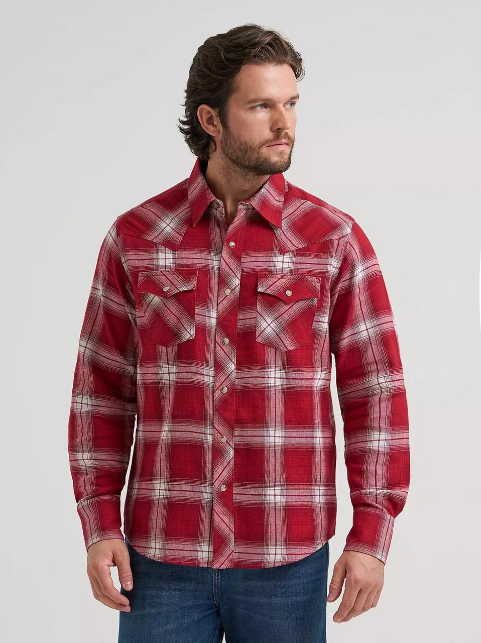 Wrangler Men's Retro Flannel Western Snap Plaid Shirt | JW Stores