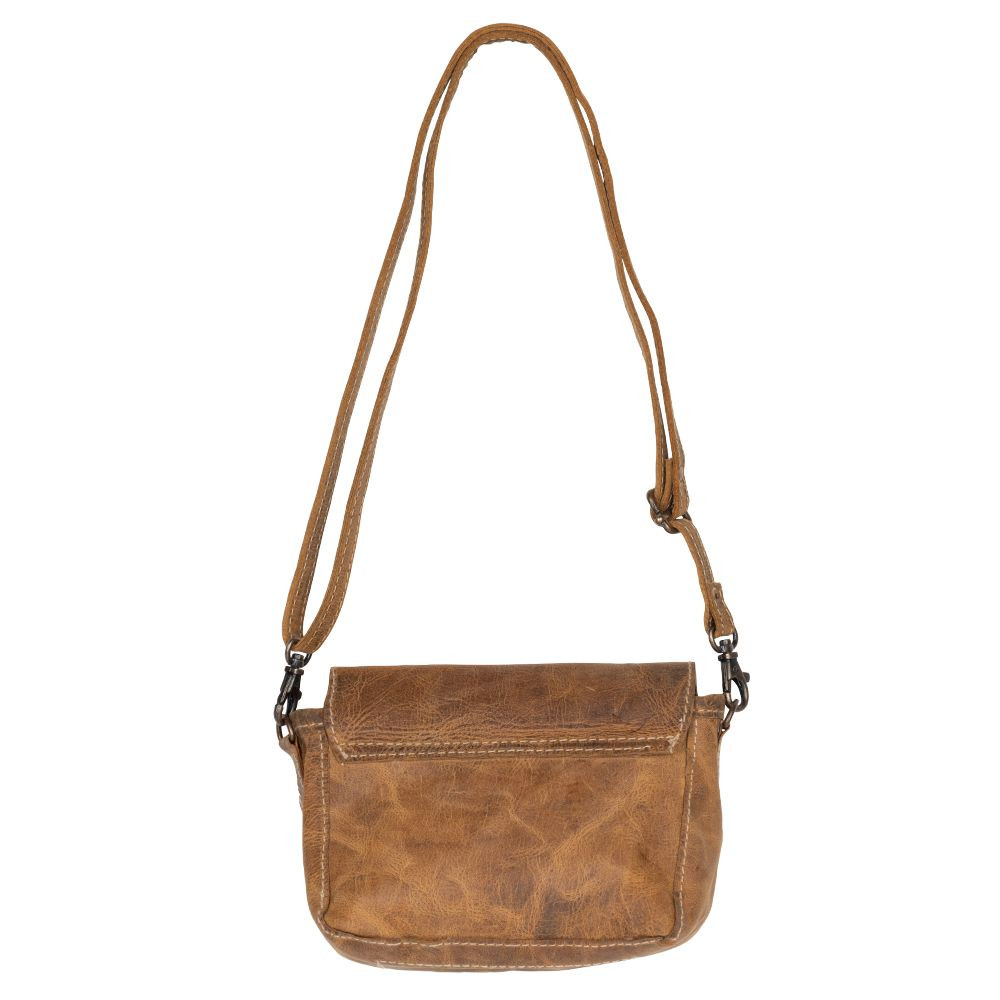 S-8068 CULLOM TRAIL HAIR-ON BUCKET SLING BAG IN BROWN MYRA