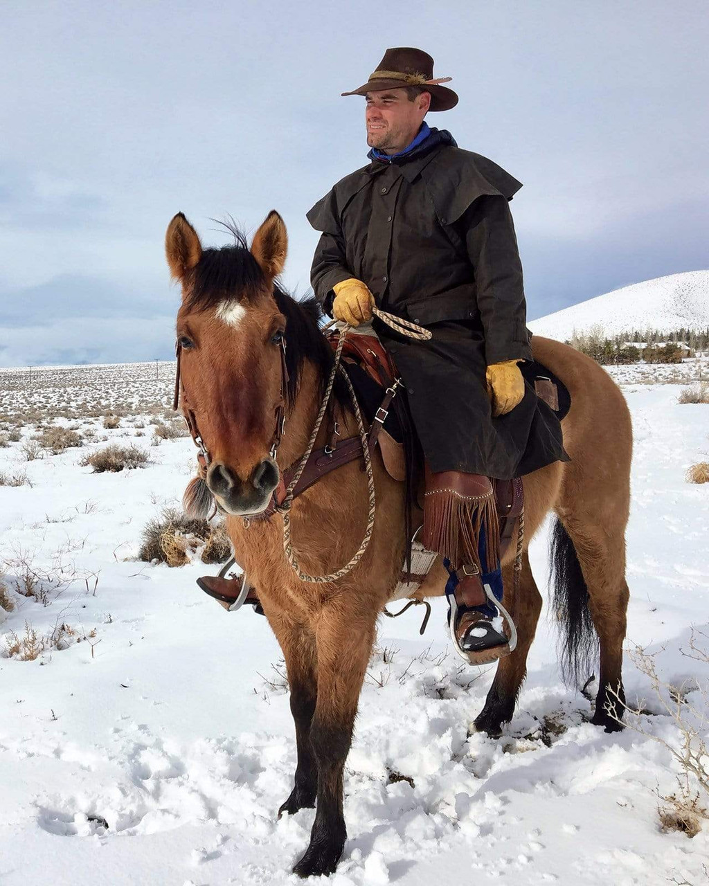 Outback Trading Low Rider Oilskin Duster Coat Black - Jackson's Western