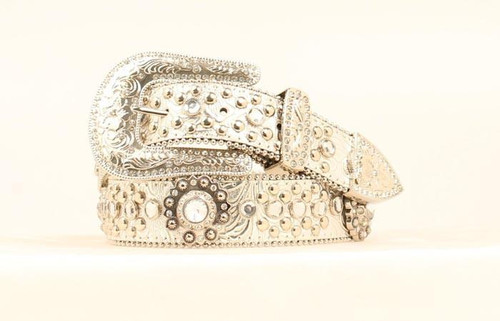 Blazin Roxx Women's Silver Crystal Concho Belt JW Stores
