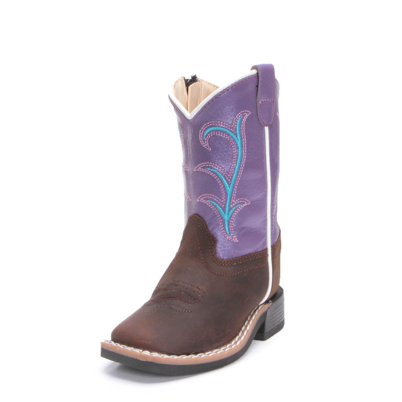 Old West Kid's Toddler Girl's Purple Square Toe Western Cowgirl Boots -  Jackson's Western