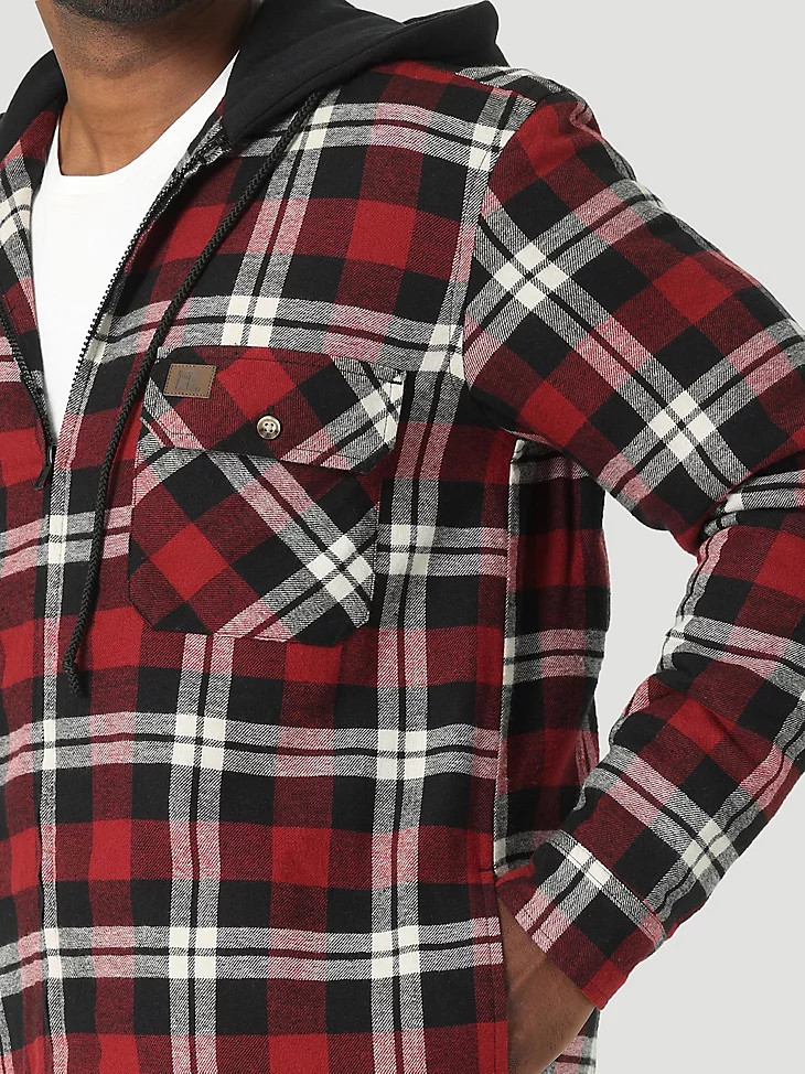 Wrangler Men's Big & Tall Riggs Red Flannel Zip Hoodie Jacket Workwear -  Jackson's Western