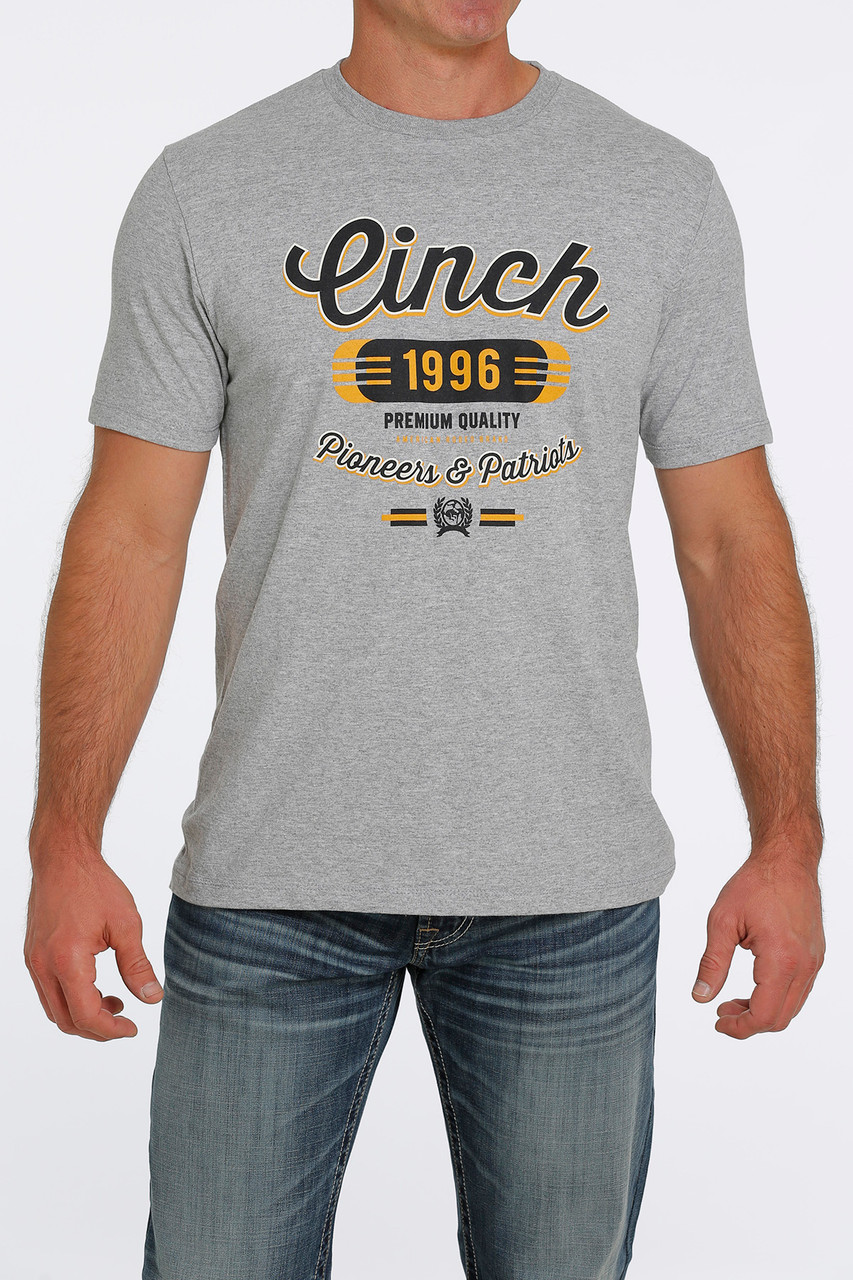 Cinch Men's Pioneers & Patriots Logo Grey Graphic T Shirt - Jackson's  Western